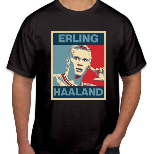Erling Haaland T-Shirt Manchester City Football Premier League Shirt, Vintage Pop Art Graphic Tee, Norway Norwegian Fan Shirt, Mens Womens Kids Gift, Birthday Sport Tops