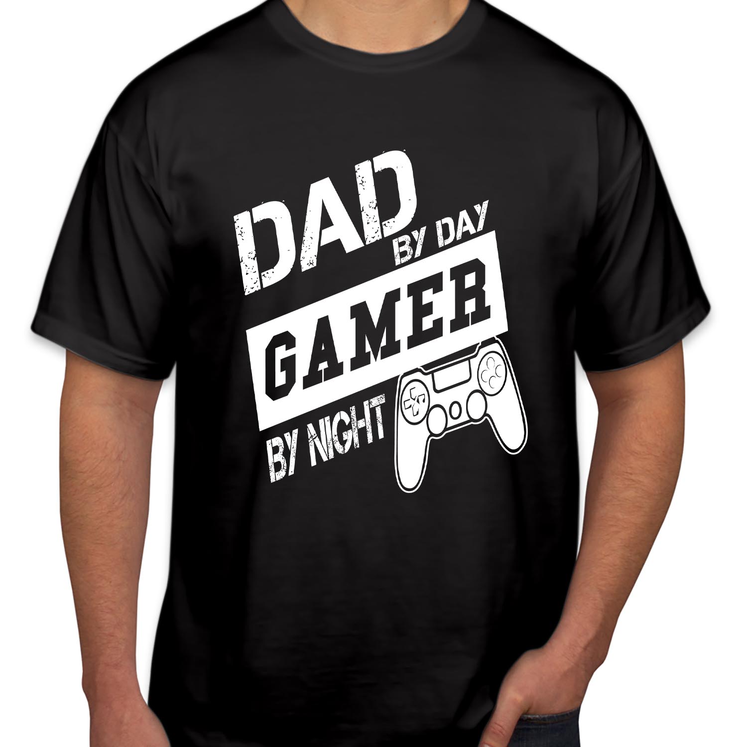 Dad By Day Gamer By Night Father's Day T-Shirt Funny Video Game Fathers Day Papa Dad Birthday Gift for Him Her T Shirt