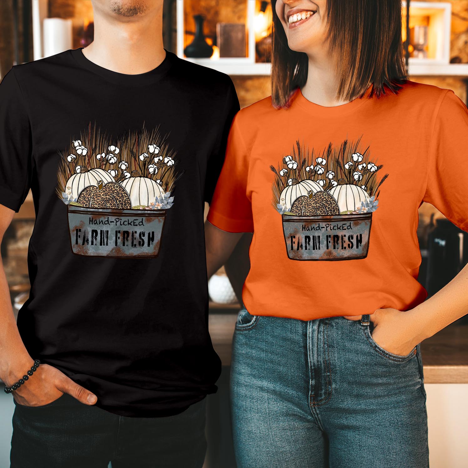 Farm Fresh Pumpkins Fall Halloween T-Shirt Women's Thanksgiving Tops Pumkin Unisex Gift Celebrations Stylish Comfortable Seasonal Shirt HarvestHoliday Festivities T Shirt