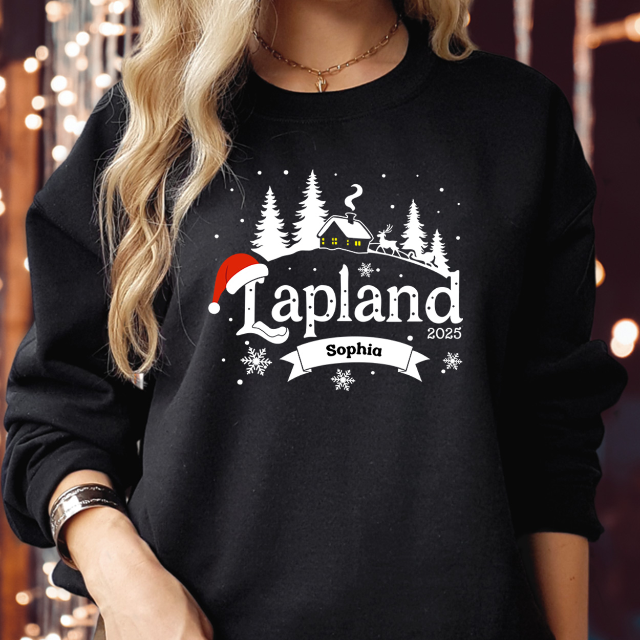 Personalised Lapland 2025 Family Christmas Sweatshirt – Custom Santa Claus Matching Holiday Sweater – Xmas Gift for Mum, Dad & Kids Jumper