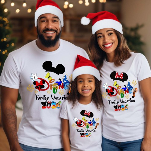 Disney Family Vacation 2026 Matching T-Shirts Mickey Minnie Castle Kids Summer Tops, Disneyland Trip Family Holiday Shirts Men Women Toddler Tee