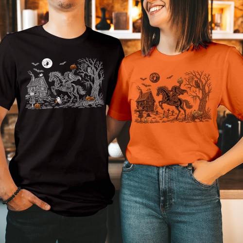 Headless Horseman T-Shirt Legend Of Sleepy Hollow Pumpkin Halloween Men Women Unisex T Shirt