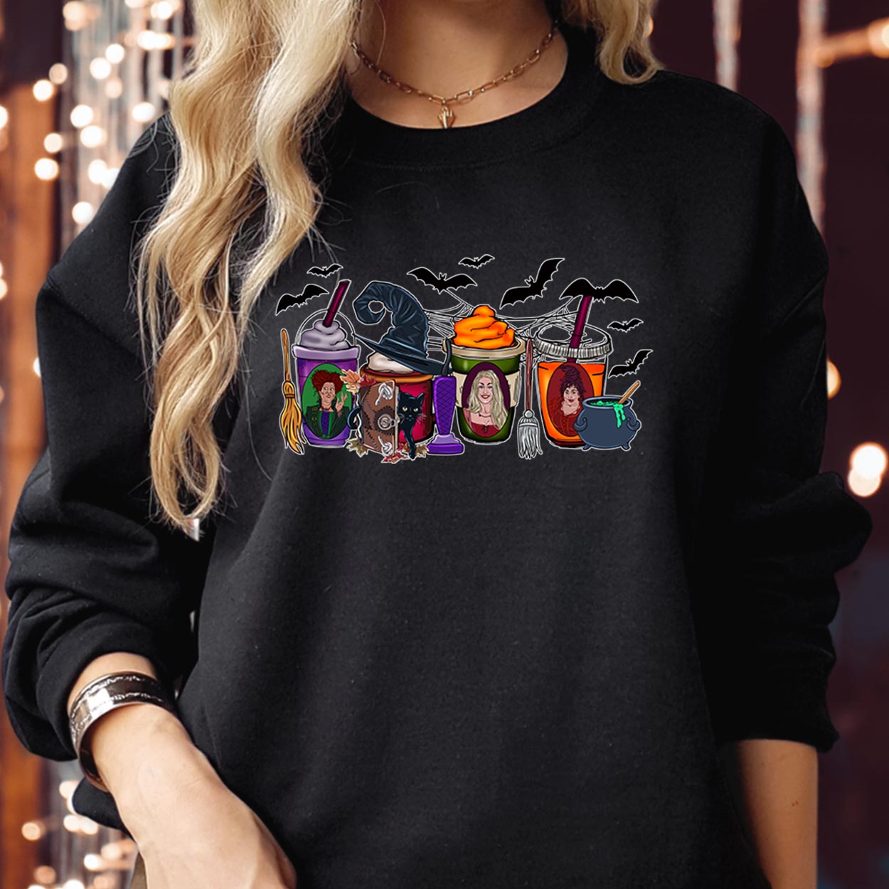 SWEATSHIRT (1769) Halloween Sanderson Sister Witch Coffee