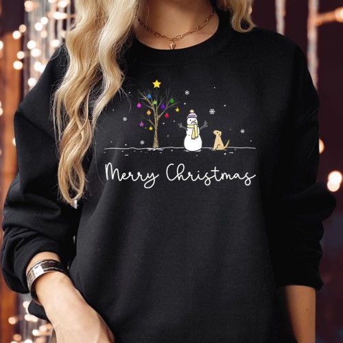 Merry Christmas Snowman Dog Sweater – Funny Santa Light Xmas Jumper, Snowflake Family Holiday Gift