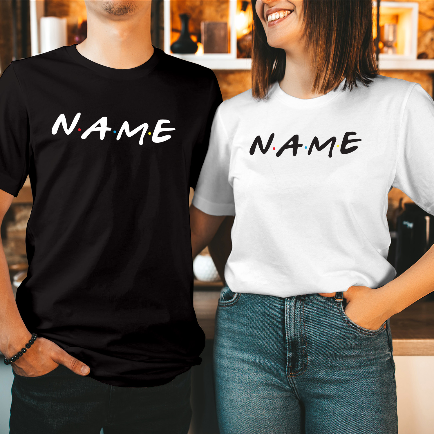 Personalised Friends Style Customised Name Birthday T-Shirt, Funny Girls Boy Friends Matching Birthday Party Gift T Shirt