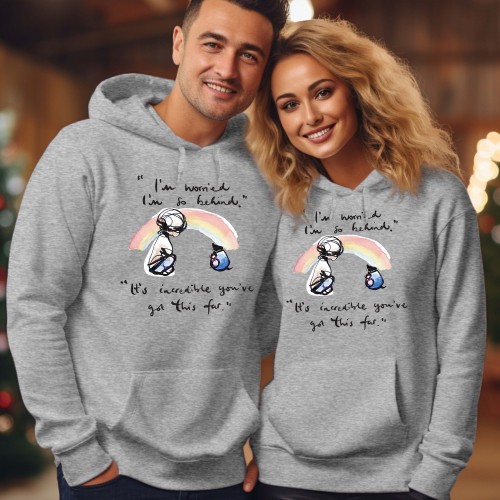 Charlie Mackesy Incredible You Got This Far Hoodie, I'm Worried I'm So Behind Easter Sunday Shirt, Inspirational Easter Tops & Easter Rainbow Jumper
