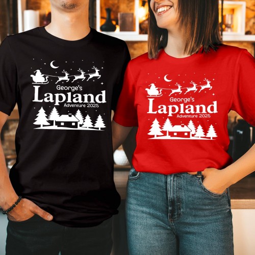 Personalised Lapland Family Christmas T Shirt – Custom Santa Claus Matching Holiday – Xmas Gift for Mum Dad Kids Shirt