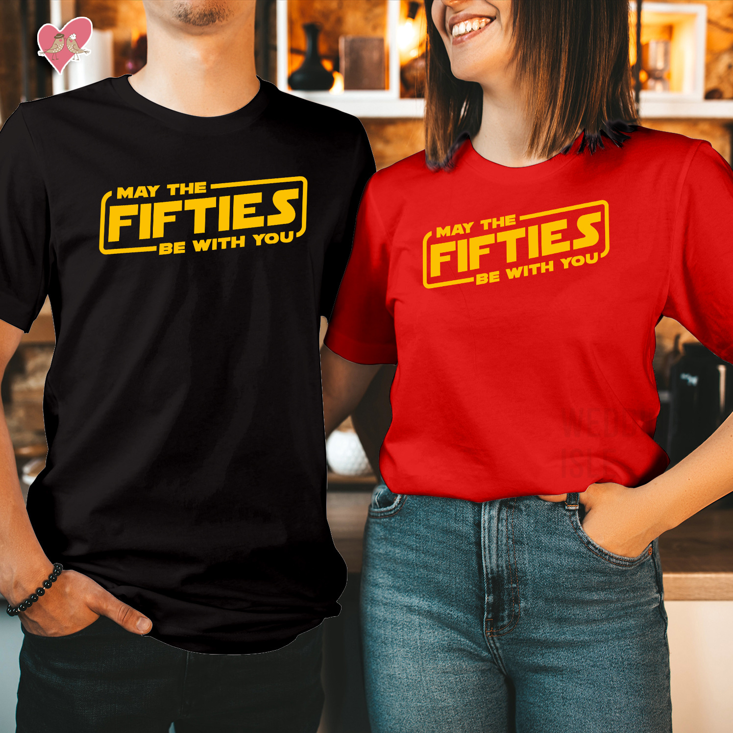 May the Fifties Be with You 50th Birthday T-Shirt Funny Tee for Turning 50 Tops Unisex Shirt Gift for Star Wars Fans and Men Women Birthday T Shirt