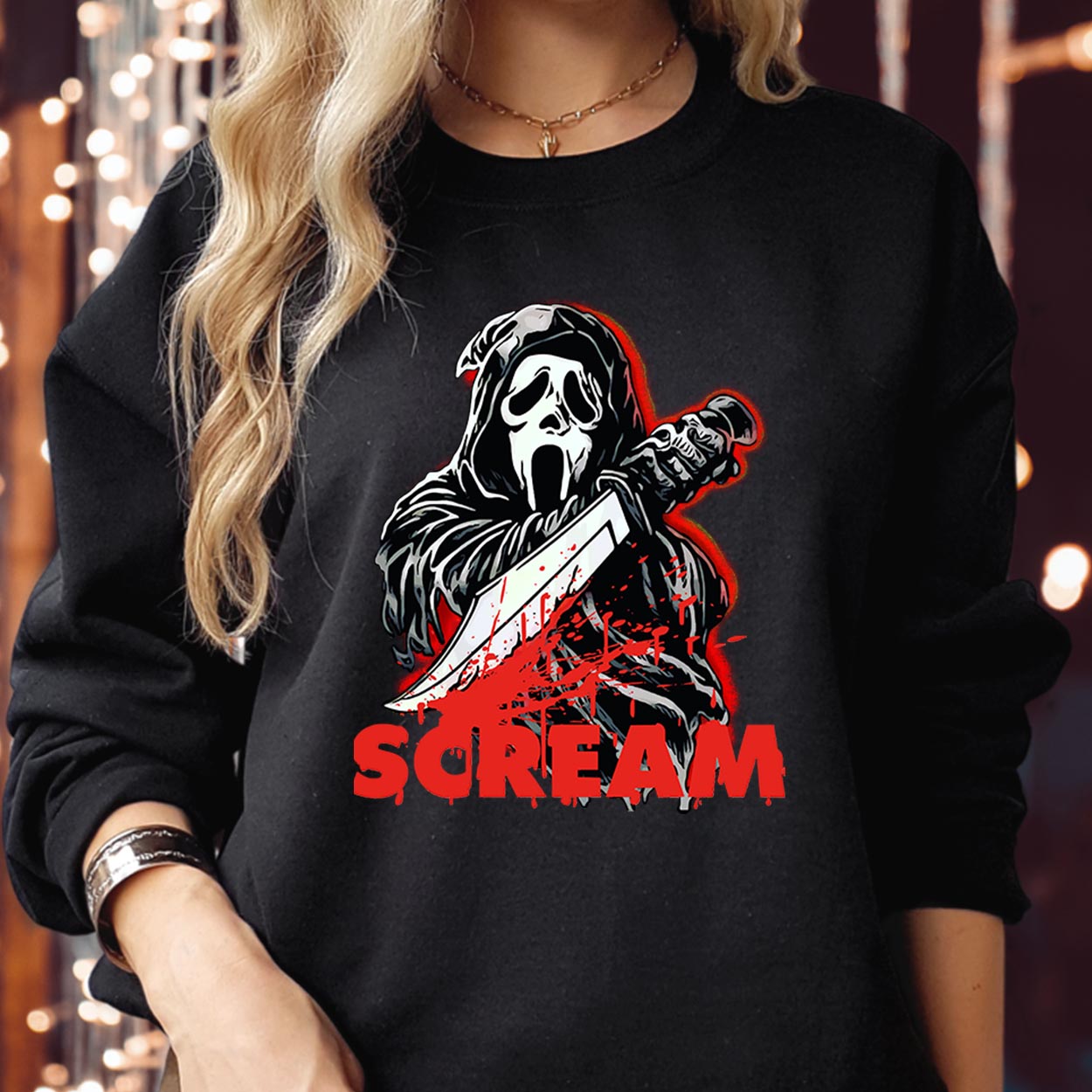 SWEATSHIRT (1896) Scream Ghostface Scary Knife