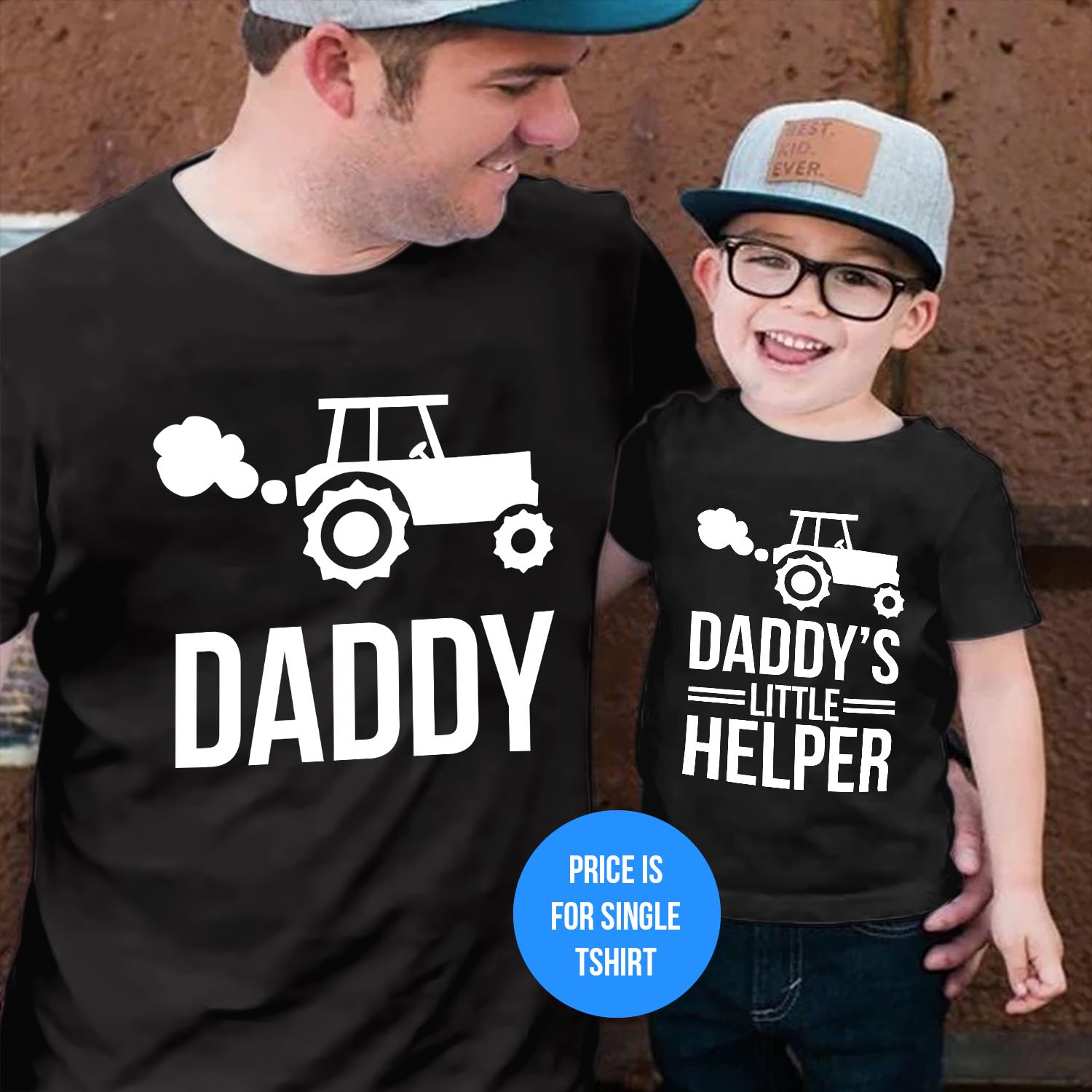 Daddy and Daddy's Little Helper Family Matching Father's Day T-Shirt Daddy and Me Clothes Father Son Matching Tops Gift For Father and Baby Dad Birthday T Shirt