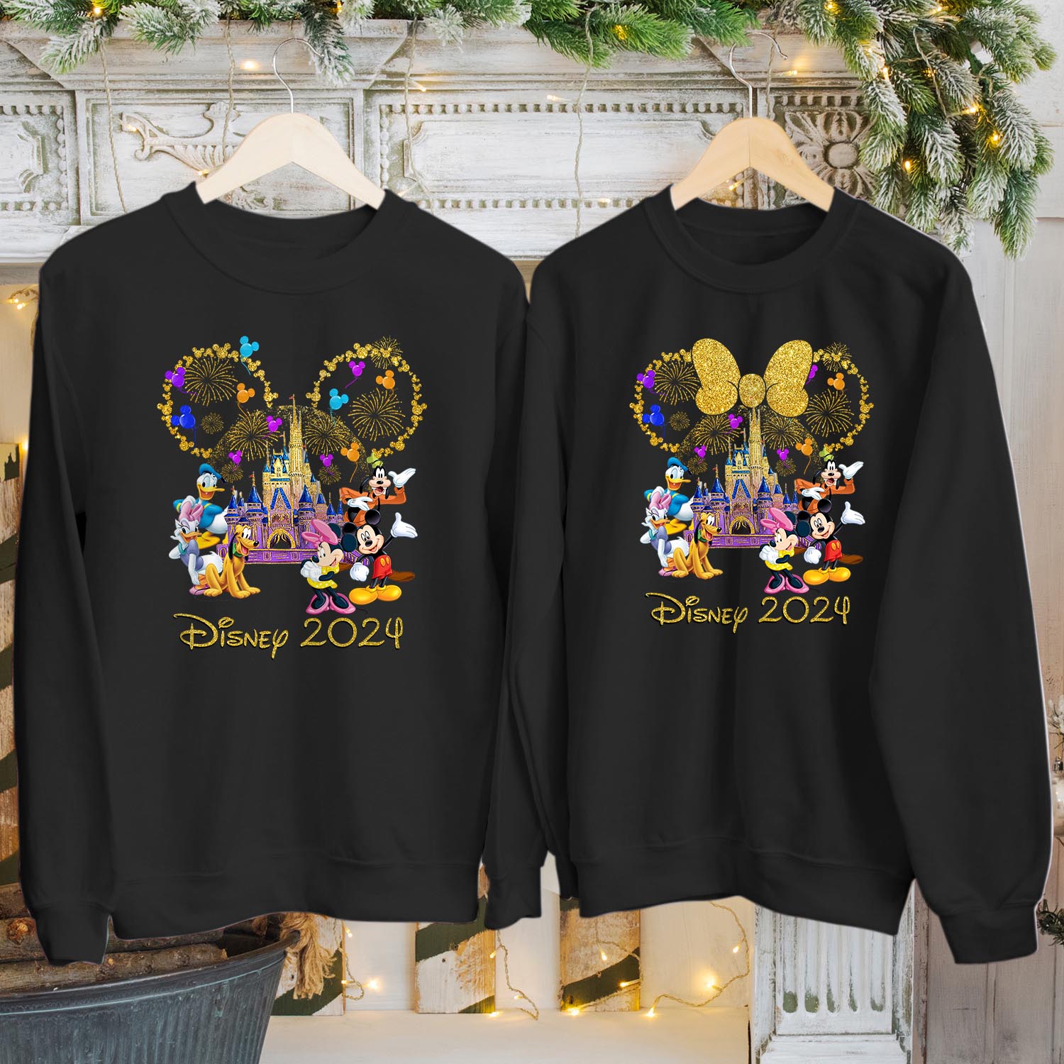 Disney Mickey Minnie Mouse Trip 2024 Family Holiday Sweatshirt Summer Vacation Tops Mickey Minnie & Friends Disneyland Tour Matching Jumper