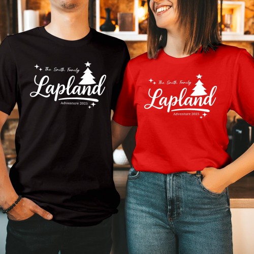 Personalised Lapland Family Christmas T-Shirt – Custom Santa Claus Matching Holiday Shirt – Xmas Gift for Mum, Dad & Kids T Shirt