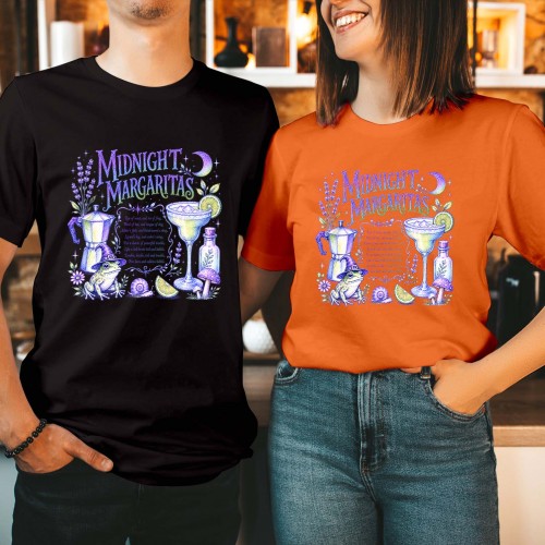 Midnight Margaritas T-Shirt Witchy Frog Cocktail Magic Spell Unisex Graphic Tee