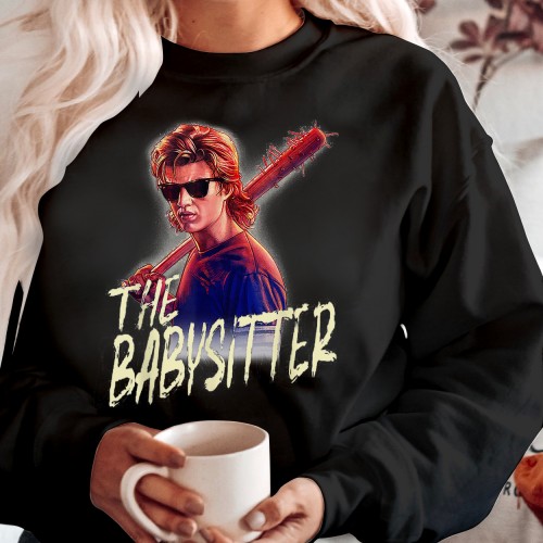 The Babysitter Steve Harrington Sweatshirt, Stranger Things Sweatshirts, Hellfire Club Merch, Hawkins High School Tee, TV Series Tops, Steve Harrington Jumper