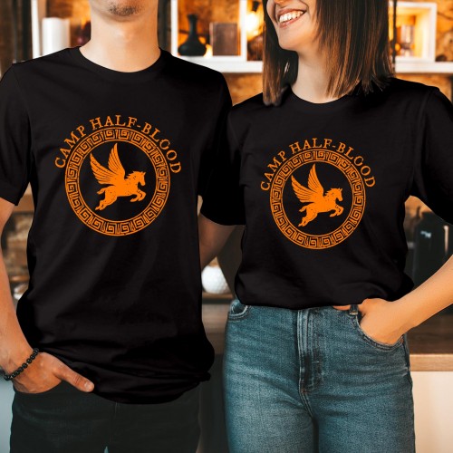 ORANGE PRINT Camp Half Blood Percy Jackson Long Island Sound Book Lover's Halloween T-Shirt Greek Mythology and Adventure World Book Day Kids Men Women T Shirt