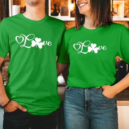 Love Shamrock St Patricks Day Shirt, Funny St Patricks Day T-Shirts for Adults, Womens & Mens St Pattys Shirt, Lucky Clover T Shirt Irish