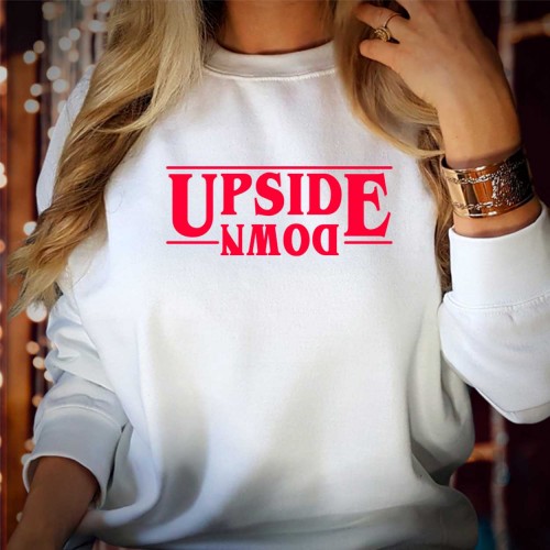 Upside Down Stranger Things Sweatshirt, Hellfire Club Merch, Hawkins High School Sweatshirts, TV Series Tops, Retro Hawkins 1983 Jumper