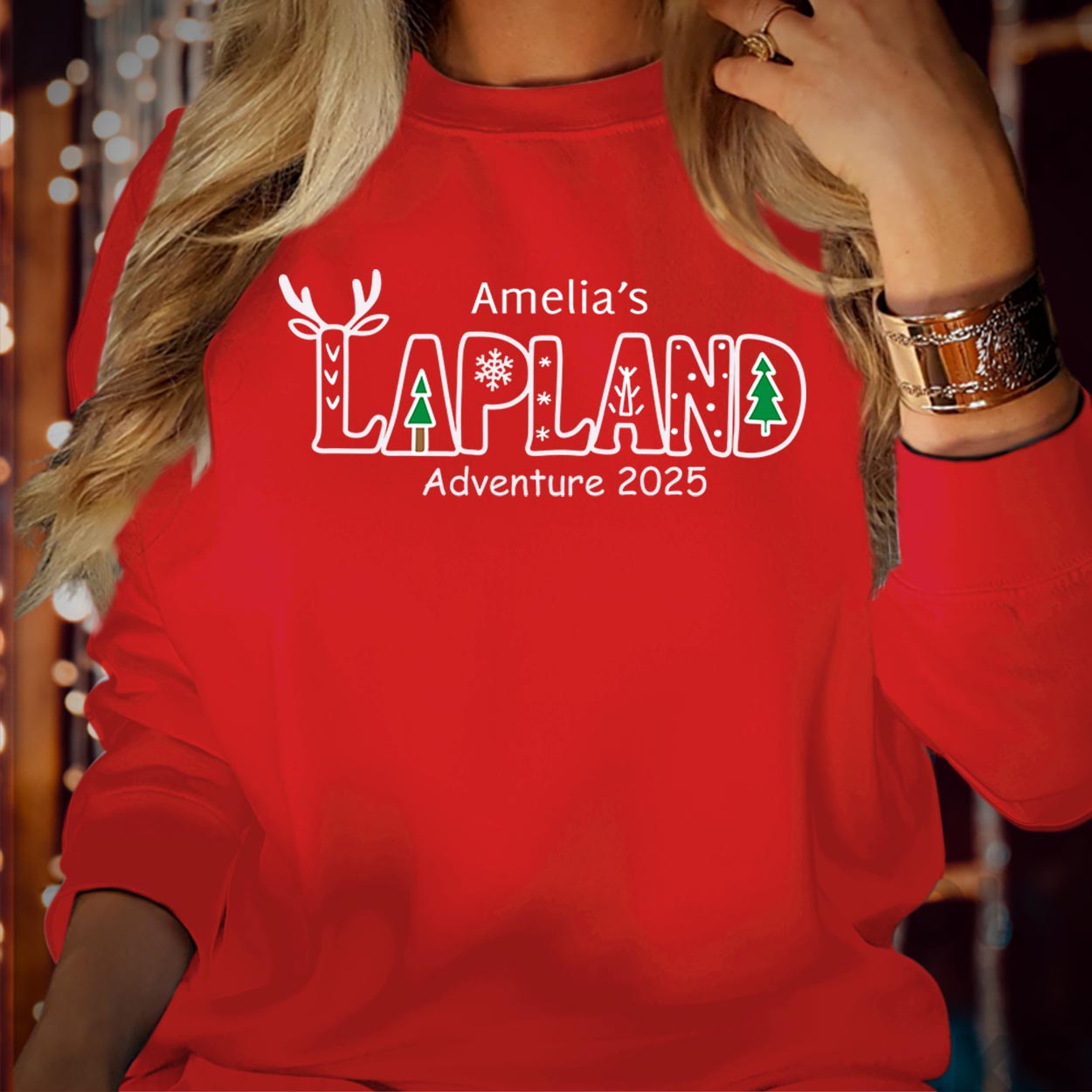 Personalised Lapland Family Christmas Sweatshirt – Custom Santa Claus Matching Holiday Sweater – Funny Xmas Gift for Mum, Dad & Kids Jumper