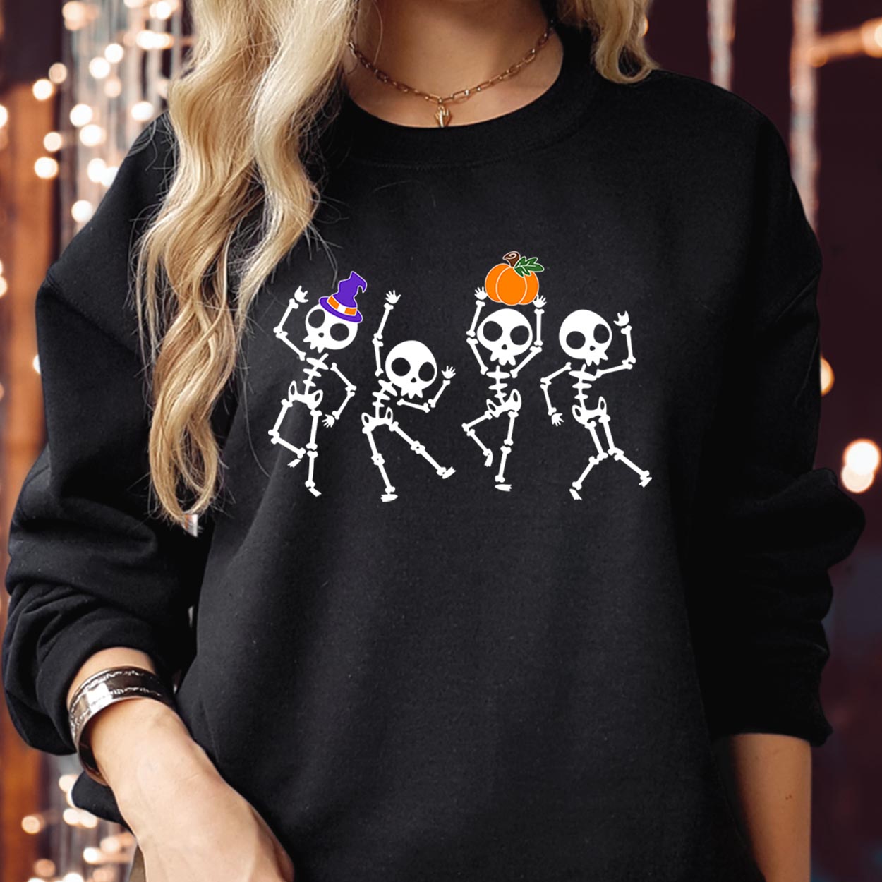 SWEATSHIRT (1931) Dancing Skeleton Pumpkin Witch