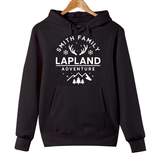 Personalised Lapland Adventure Family Holiday Matching Christmas Hoodie – Custom The North Pole Santa Claus Holiday Hooded Jacket - Merry Xmas Gift for Mum, Dad, Kids Unisex Jumper