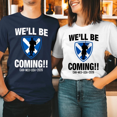 Scotland Bagpiper Shield T-Shirt, No Scotland No Party 2026 World Cup Shirt, Heritage Supporters Fan Tee, CAN MEX USA 2026 Top