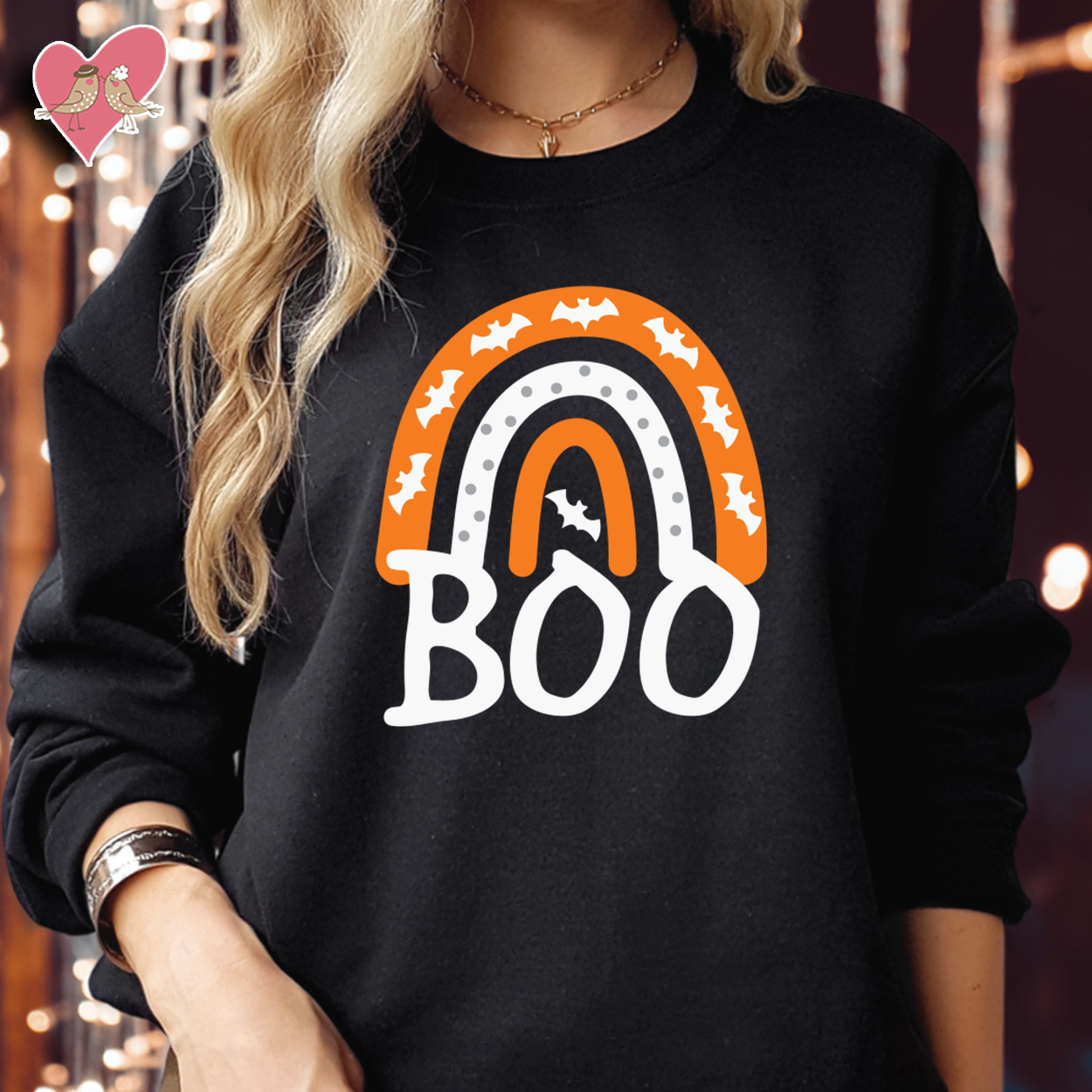 SWEATSHIRT (1808) Boo Rainbow Halloween Bat