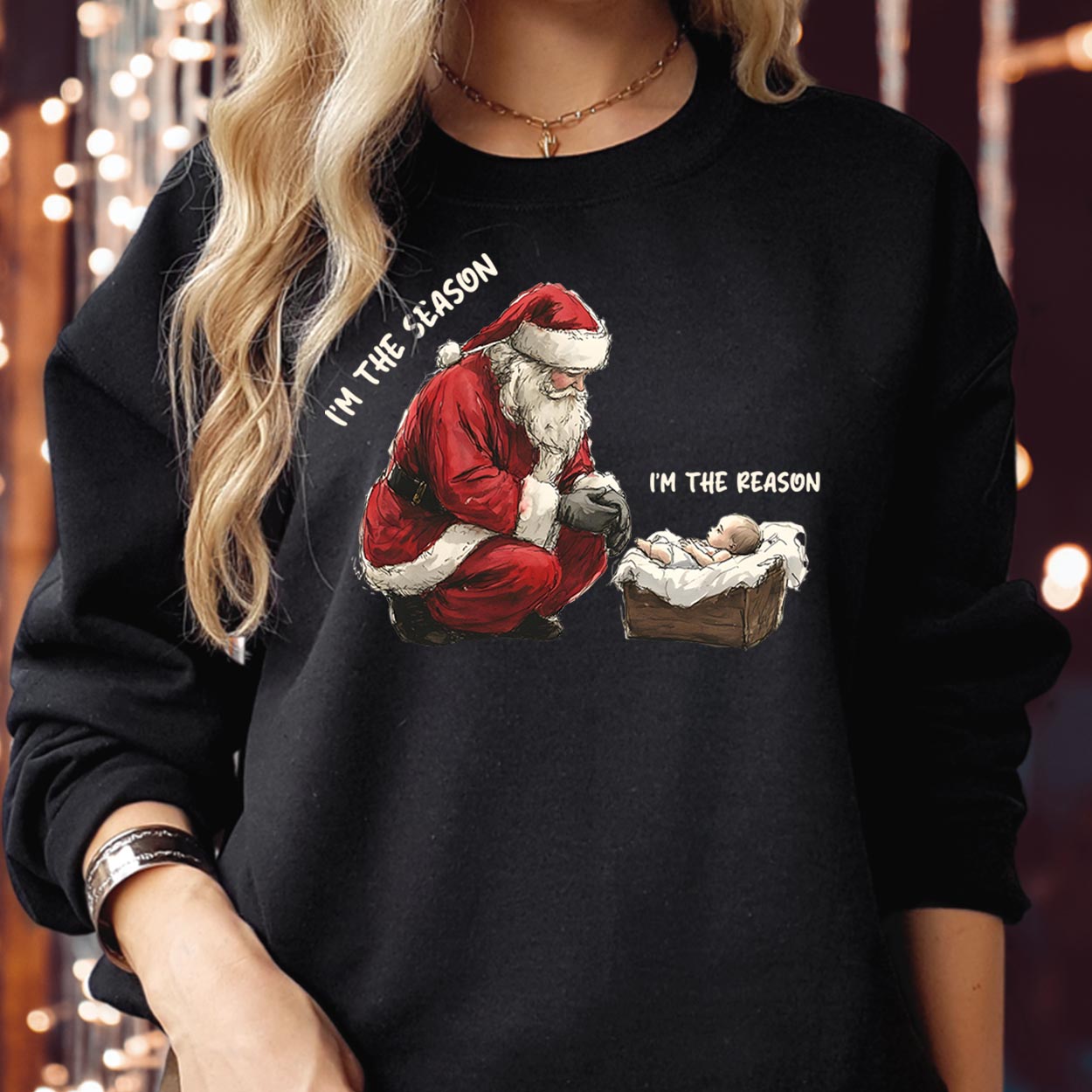 Christmas I'm the Season I'm the Reason Christian Joy To The World Jesus Bible Verse Nativity Oh Holy Nigh Xmas Jumper