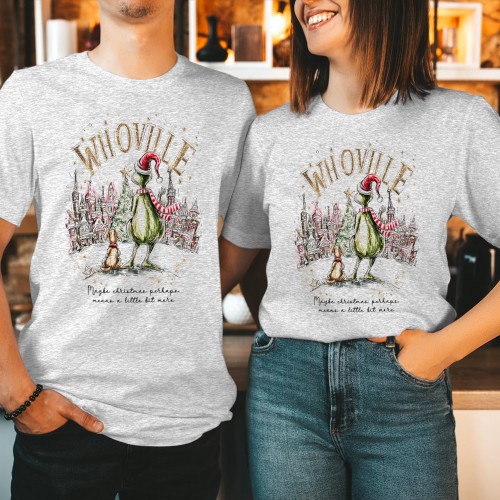 Vintage Whoville Christmas T Shirt, Nostalgic Maybe Christmas Means A Little Bit More Tee, Grinch Graphic Matching Couples Winter Holiday Xmas Gift Top