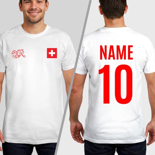 Personalised Switzerland Football Shirt Soccer T-Shirt, Custom Name Number World Cup 2026 Tops, Mens Womens Kids Jersey Gift, Birthday Sport Tee