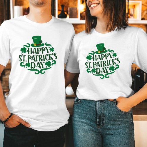 Happy St Patricks Day T-Shirt, Funny St Patricks Day Shirts for Adults, Mens & Womens St Pattys T-Shirt, Leprechaun Hat Lucky Shamrock Clover