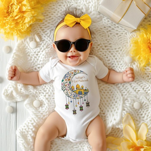Personalised Child Name My First Eid Mubarak 1st Eid Bodysuits