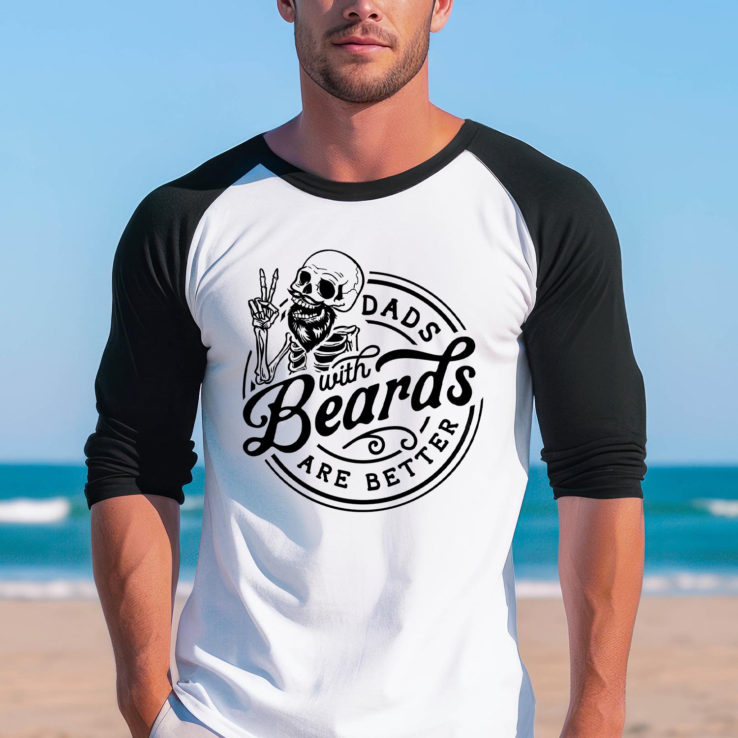Dads with Beards Are Better Baseball Long Sleeve Shirt - Best Dad Father's Day Funny Chef Grandpa Dad Birthday Gift T-Shirt