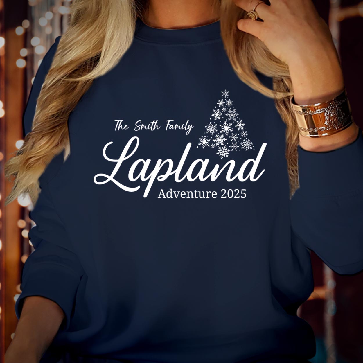 Personalised Lapland Family Christmas Sweatshirt - Custom Santa Claus Matching Holiday Sweaters – Xmas Gift for Mum, Dad & Kids Jumper