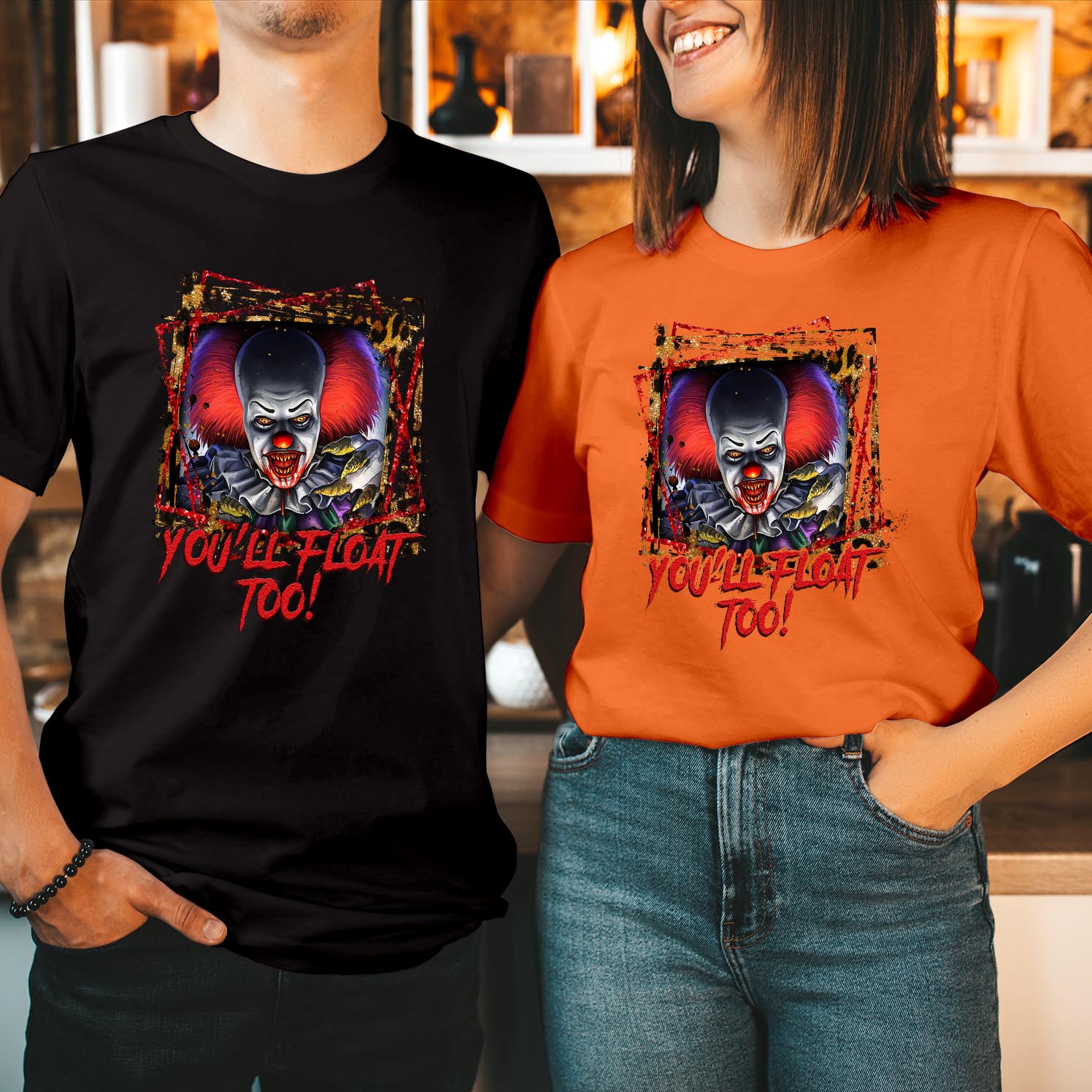 T-Shirt (1901) You Will Float Too Clown Pennywise Joker