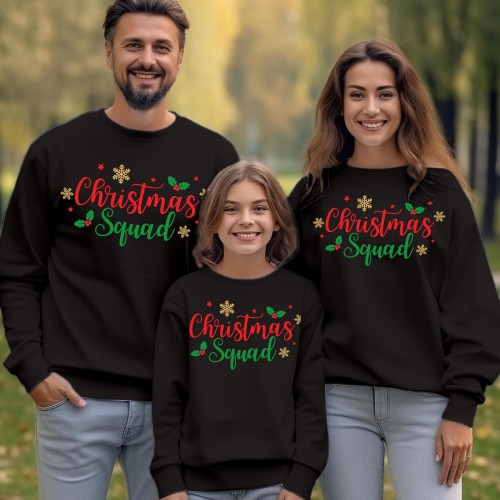 Christmas Squad Matching Family Sweatshirts, Christmas Crew Pullover, Holiday Group Jumpers, Festive Family Photo Outfit, Xmas Gift