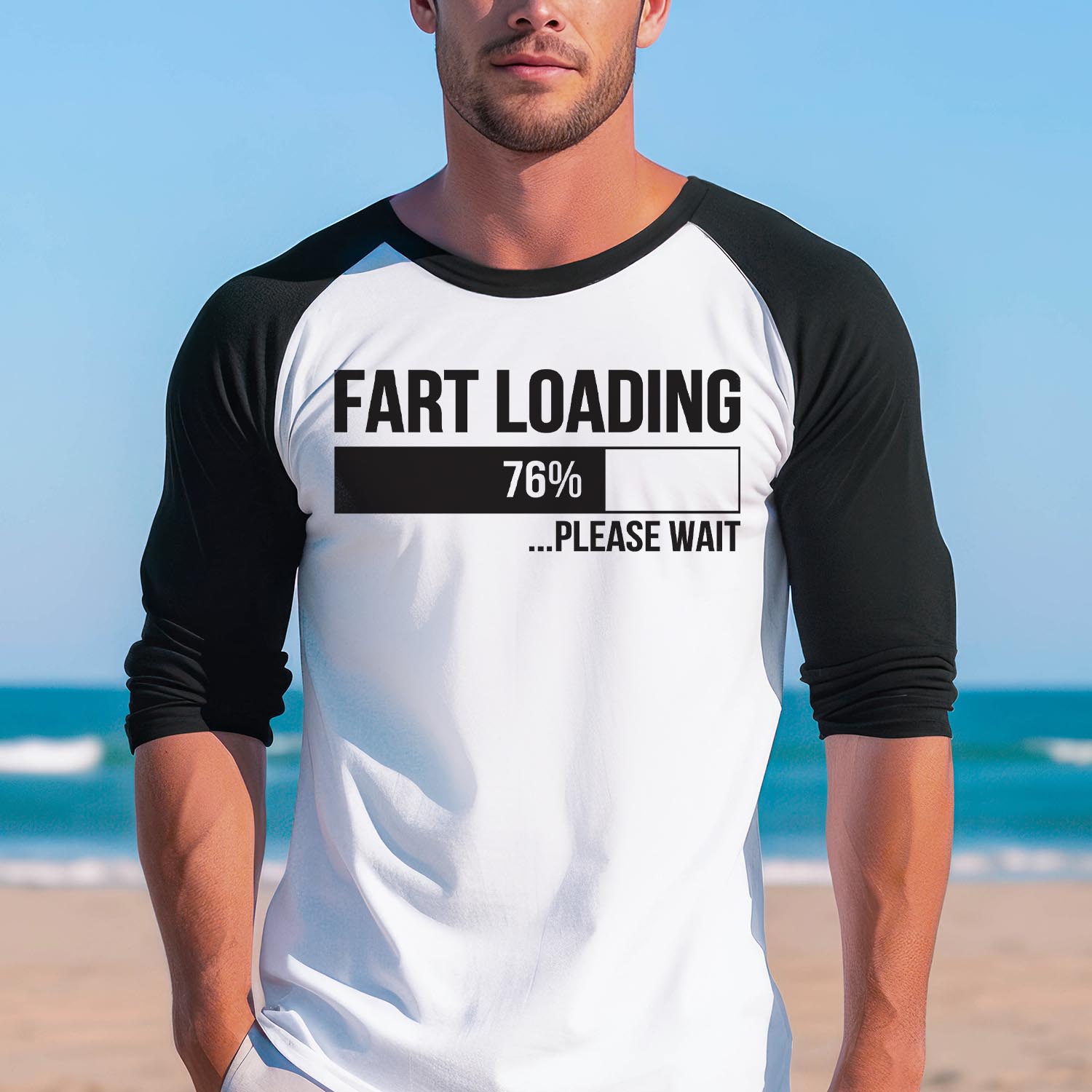 Fart Loading Funny Comedy Joke Baseball Long Sleeve Shirt - Father Best Dad Father's Day Funny Grandpa Dad Birthday Gift Shirt