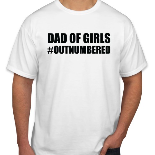 Dad of Girls Out Numbered Father's Day T-Shirt Dad and Daughter Matching Clothes Summer Family Gift Shirt