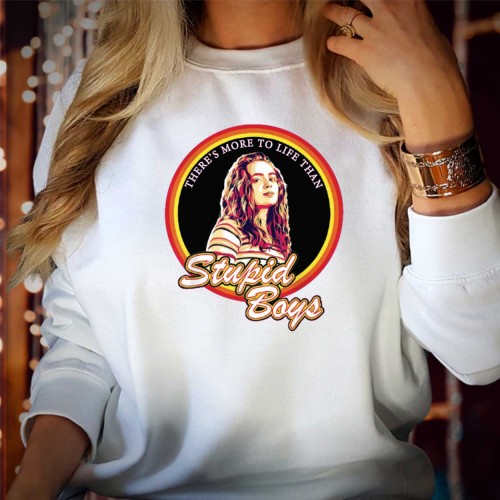 Max Mayfield There's More To Life Than Stupid Boys Sweatshirt, Stranger Things Sweatshirts, Hellfire Club Merch, Hawkins High School Jumper, TV Series Tops