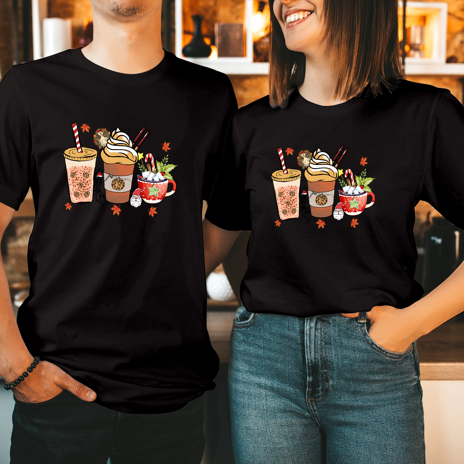 Christmas Santa Coffee Latte T-Shirt