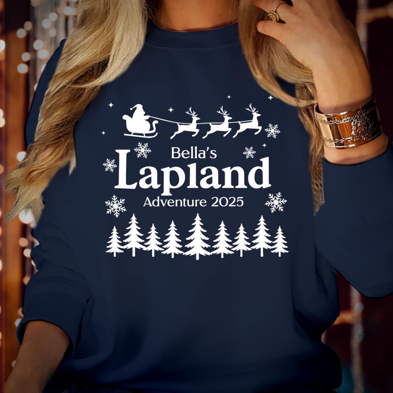Personalised Lapland Family Christmas Sweatshirt - Custom Santa Claus Matching Holiday Tops – Xmas Gift for Mum, Dad & Kids Jumper