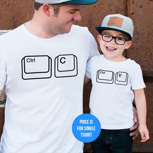 Copy Paste Family Matching Ctrl C Ctrl V Fathers Day T-Shirt Father Son Father Daughter Dad Birthday Daddy Papa Gaming Funny Father's Day Gift T Shirt