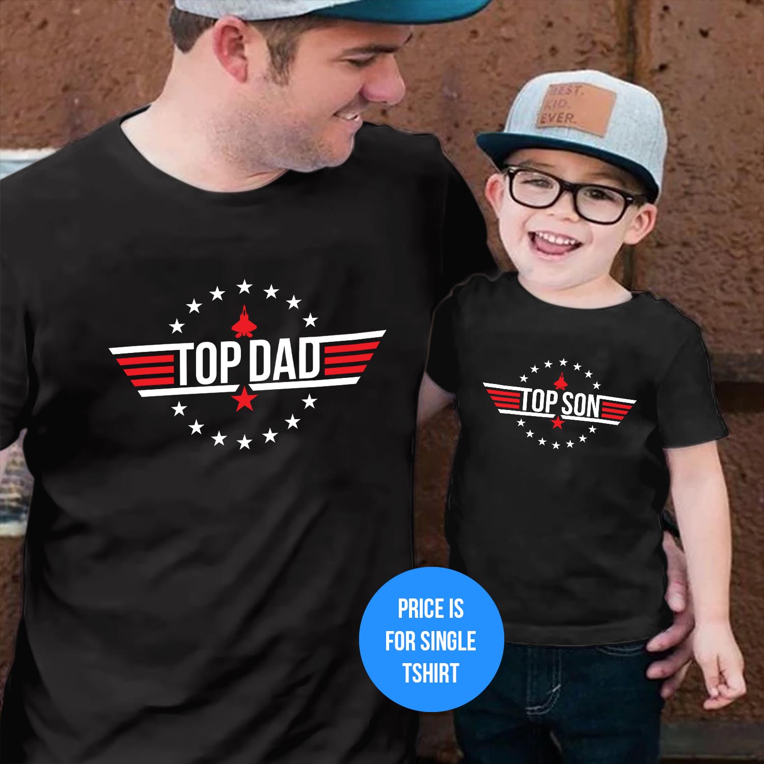 Top Dad Top Gun Maverick Fighter Pilot Father's Day T-Shirt Top Son Dad Daddy Father and Son Matching Outfit Daddy and Me Funny Dad Birthday T Shirt