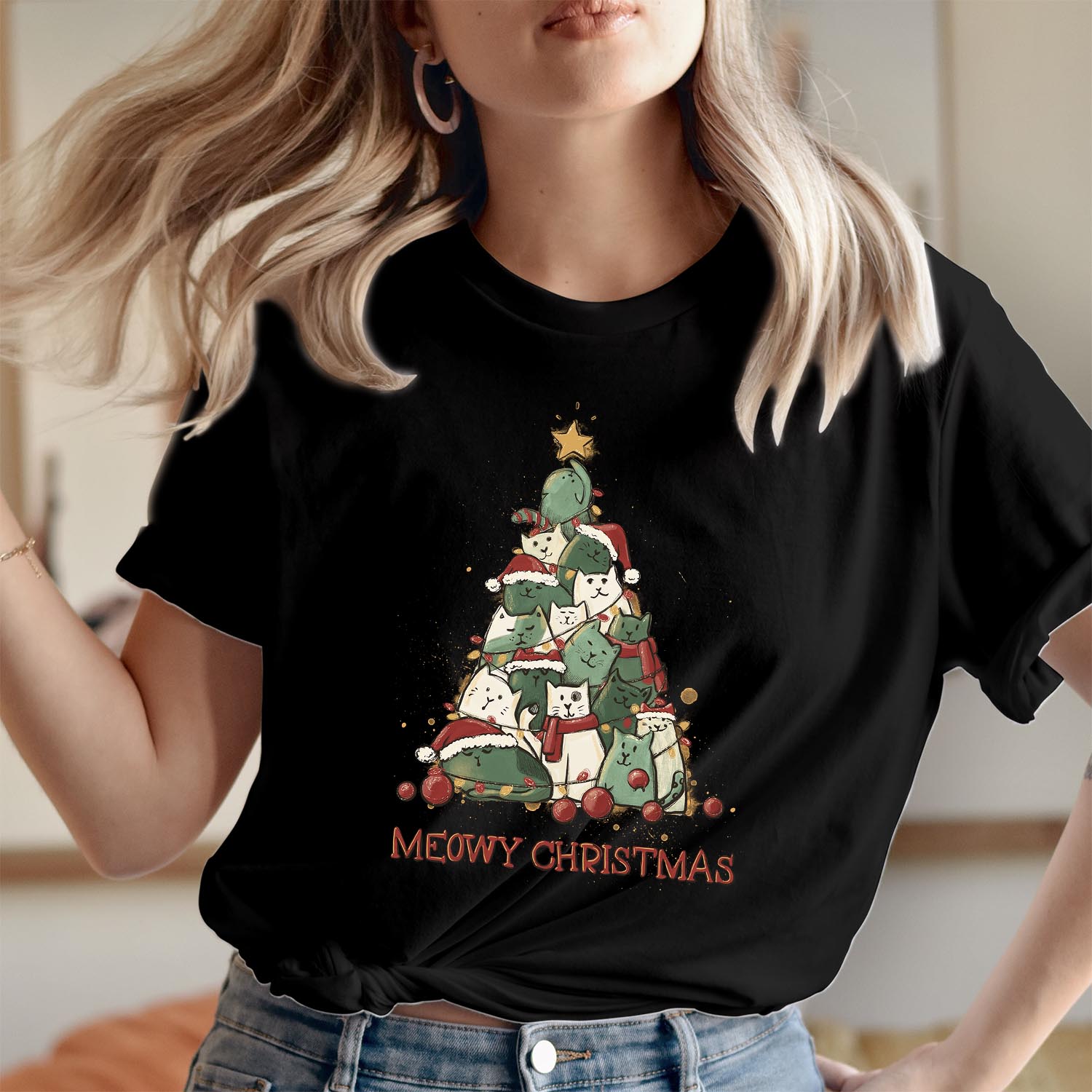 Cat Christmas Tree T-Shirt