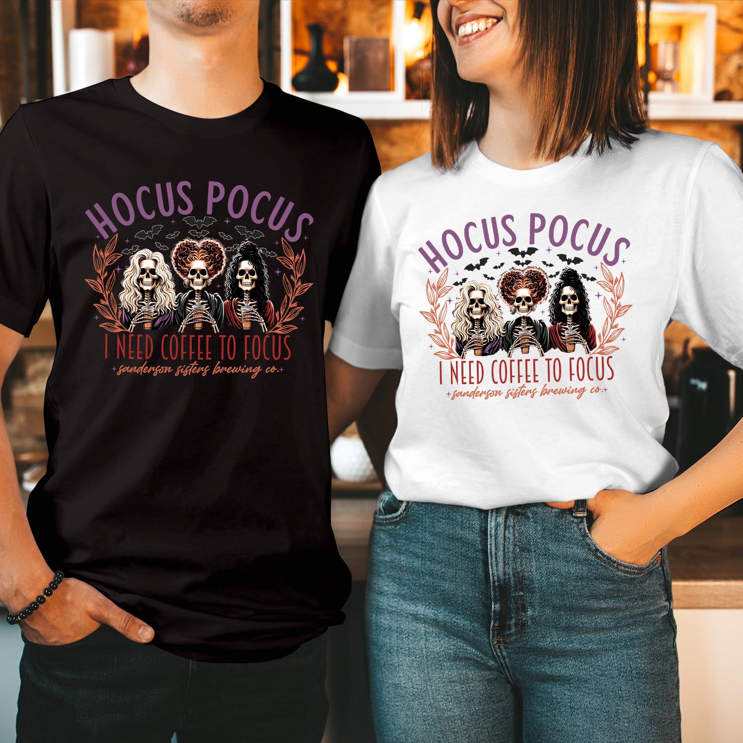 Halloween Hocus Pocus I Need COFFEE to Focus T-Shirt Spooky Sanderson Sisters Inspired Witchy Apparel for Halloween Celebrations Men Women Kids Unisex Gift T Shirt