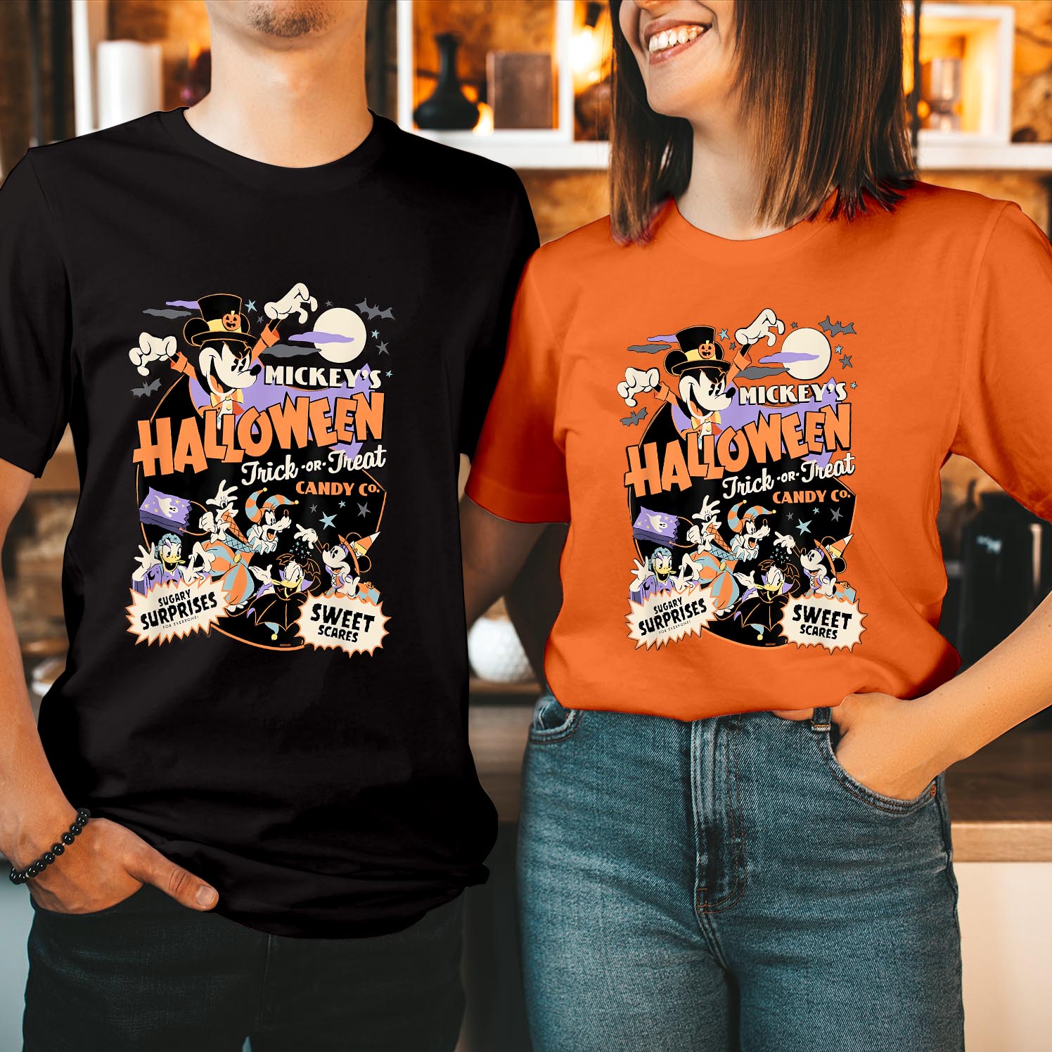 Mickey’s Halloween Trick Or Treat Candy T-Shirt Sweet Scares Tee Disney Halloween Shirt Perfect for Halloween Parties and Trick-or-Treating Unisex T Shirt