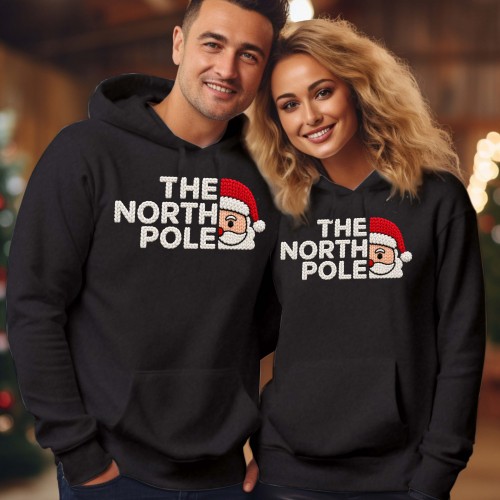 The North Pole Parody Christmas Printed Hoodie | Santa North Pole Festive Xmas Gift Hoody Jumper