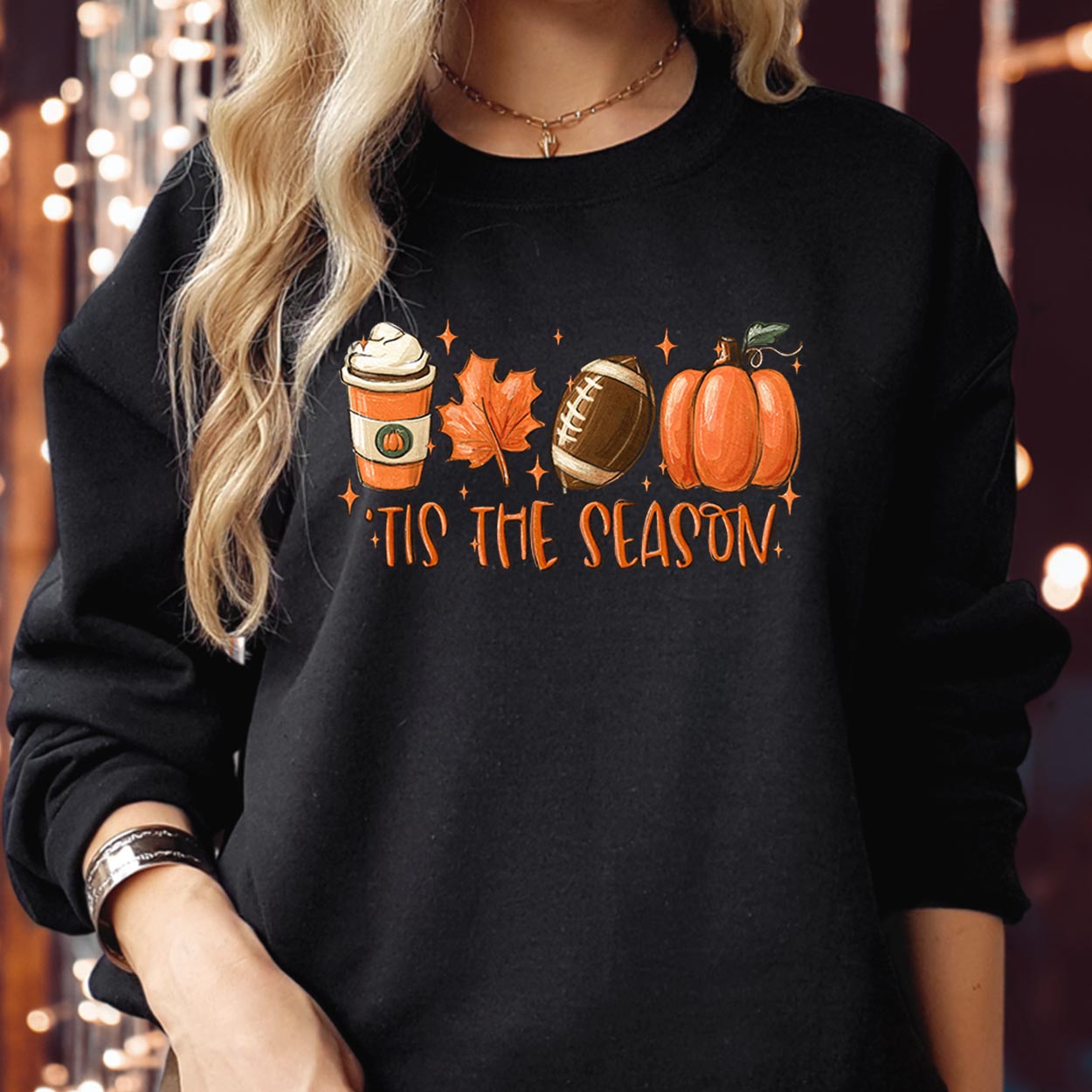 SWEATSHIRT (1959) Tis The Season Football Latte Fall Coffee