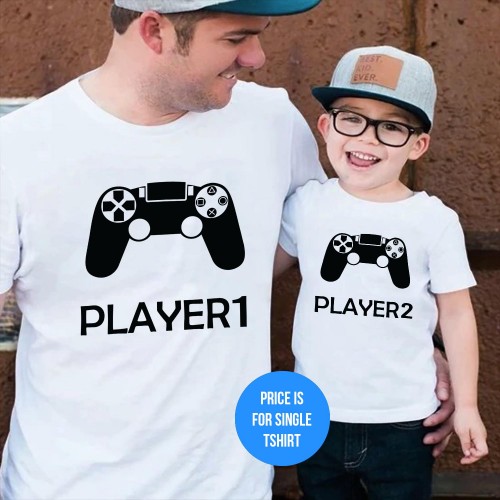 Player 1 Player 2 Father Baby Matching Father's Day T-Shirt, Dad And Son Matching Shirts Daddy Daughter Outfits  Fathers Day Gift T Shirt