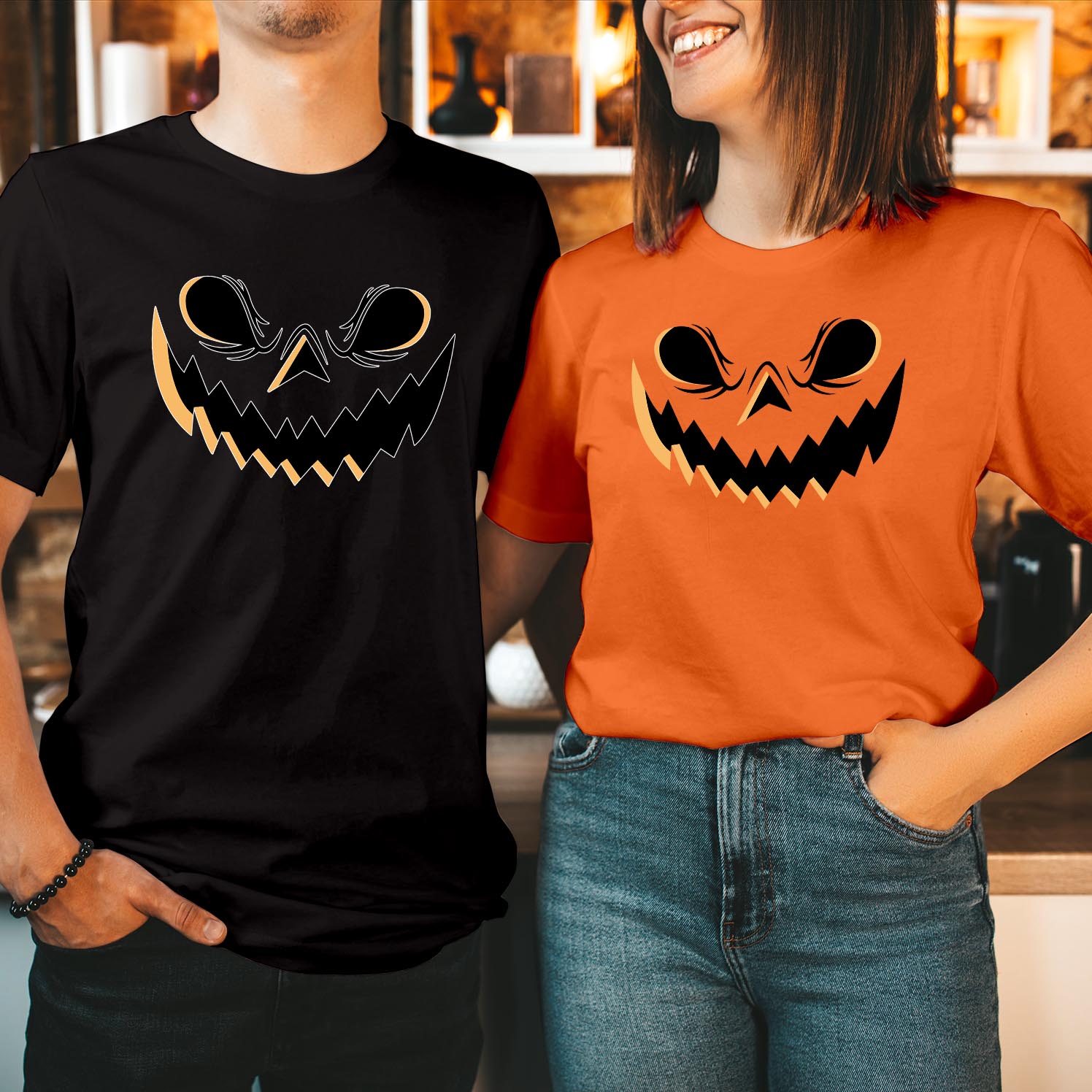 Scary Pumpkin Face Jack O Lantern Halloween T-Shirt Spooky and Festive Halloween Apparel Stylish Tee with Scary Jack O Lantern Halloween Shirt for All Ages Men Women Gift T Shirt