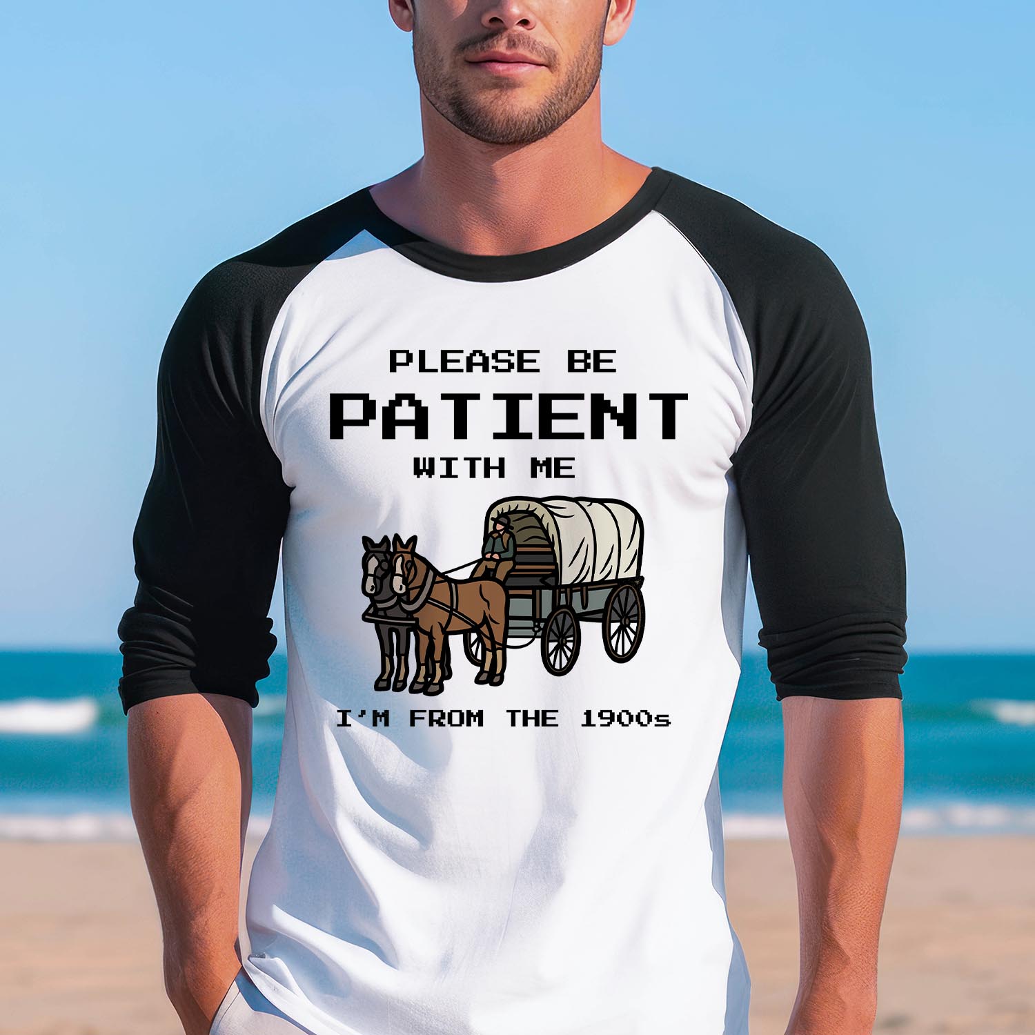 Please Be Patient With Me I'm From The 1900s Baseball Long Sleeve Shirt - Best Dad Father's Day Grandpa Dad Birthday Gift Shirt